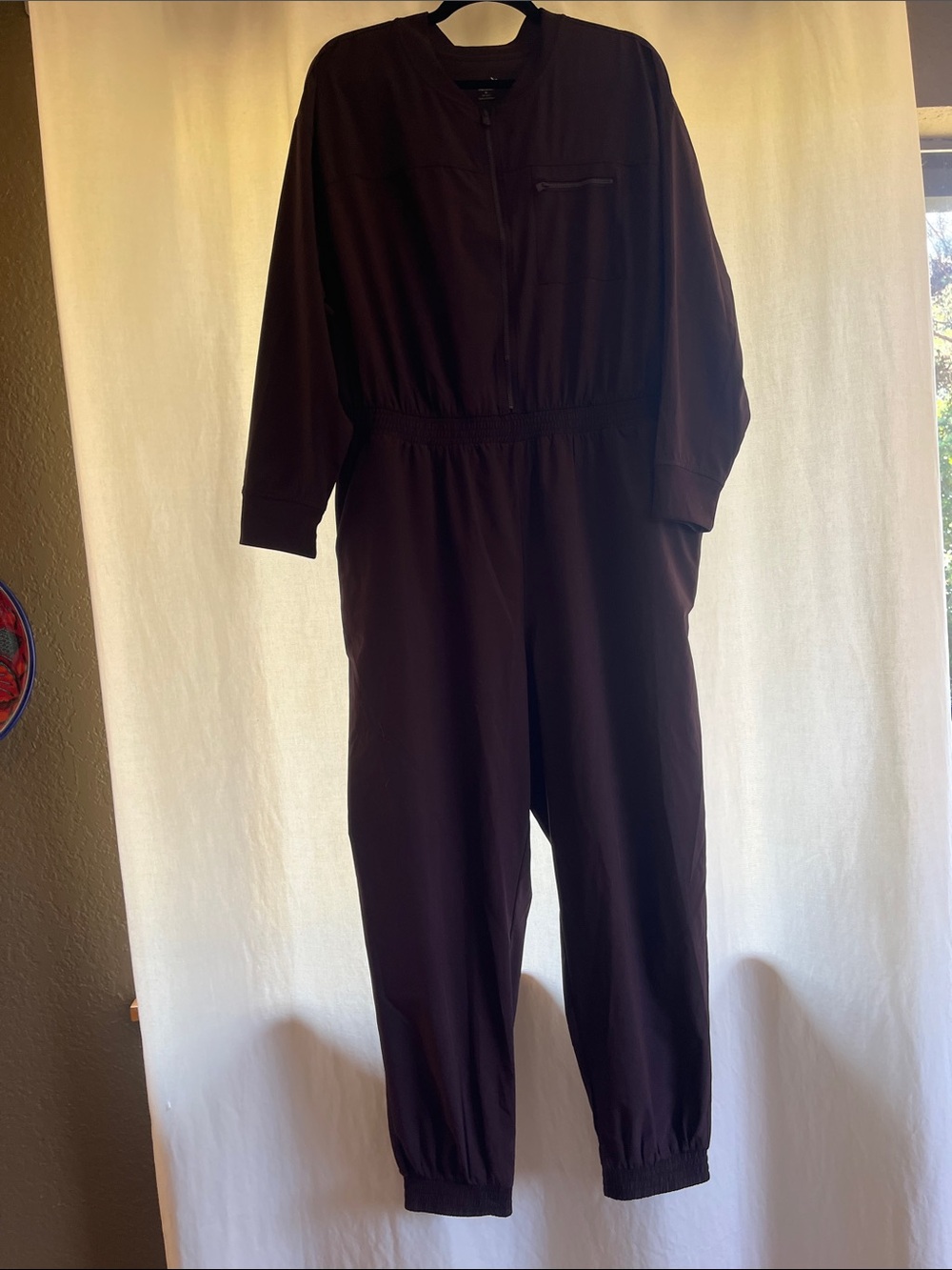 Old Navy Plum Long Sleeve Zip-Front Jumpsuit